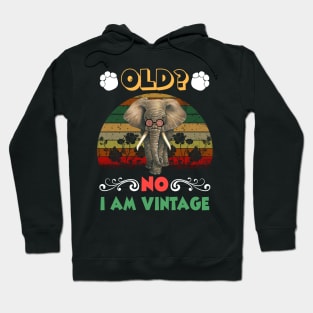 Old No I am Vintage Funny Elephant Hoodie